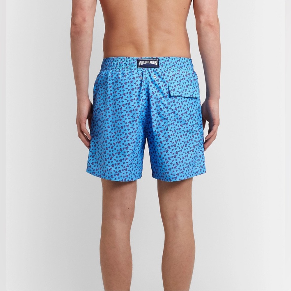 Vilebrequin - Moorea Mid-Length Printed Swim Shorts - Blue Size Large 130 - Picture 2 of 14